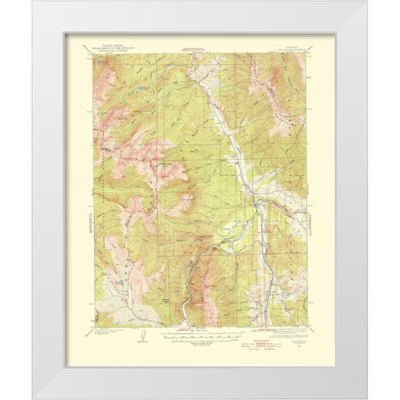 USGS 12x14 White Modern Wood Framed Museum Art Print Titled - Dillion Colorado Quad - USGS 1955
