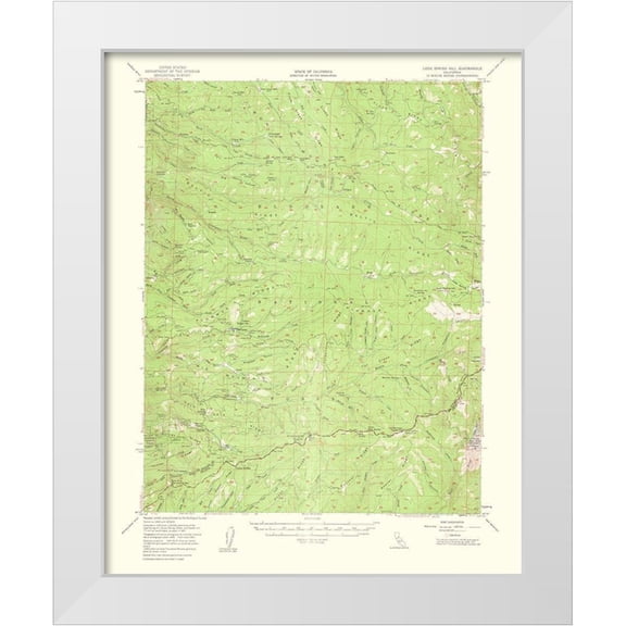 USGS 12x14 White Modern Wood Framed Museum Art Print Titled - Leek Spring Hill California Quad - USGS 1962