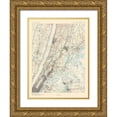 thumbnail image 1 of USGS 14x18 Gold Ornate Wood Framed with Double Matting Museum Art Print Titled - Harlem New York New Jersey Sheet - USGS 1891, 1 of 4