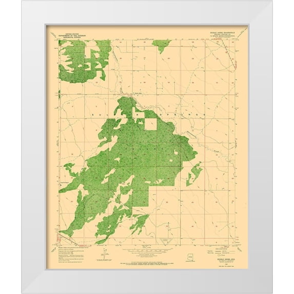 USGS 15x17 White Modern Wood Framed Museum Art Print Titled - Double Adobe Arizona Quad - USGS 1958