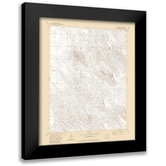 USGS 15x18 Black Modern Framed Museum Art Print Titled - Old Baldy Colorado Quad - USGS 1971