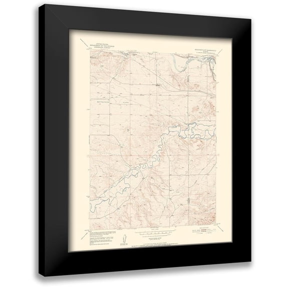 USGS 15x18 Black Modern Framed Museum Art Print Titled - Register Cliff Wyoming Quad - USGS 1950