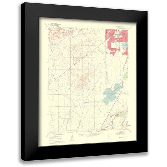 USGS 15x18 Black Modern Framed Museum Art Print Titled - Southwest Pueblo Colorado Quad - USGS 1963