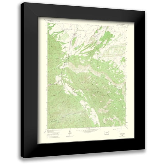 USGS 15x18 Black Modern Framed Museum Art Print Titled - Wetmore Colorado Quad - USGS 1965