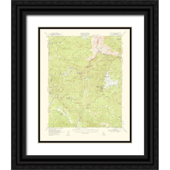 USGS 15x18 Black Ornate Wood Framed with Double Matting Museum Art Print Titled - Shaver Lake California Quad - USGS 1959