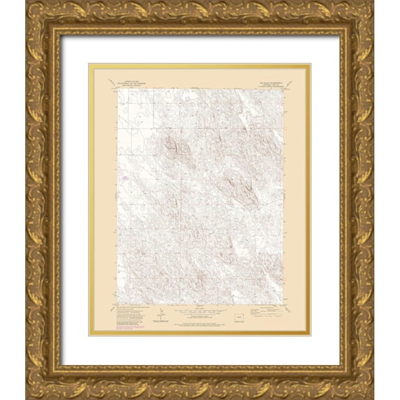 USGS 15x18 Gold Ornate Wood Framed with Double Matting Museum Art Print Titled - Old Baldy Colorado Quad - USGS 1971