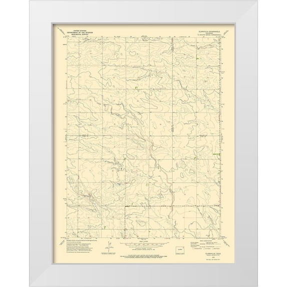 USGS 15x18 White Modern Wood Framed Museum Art Print Titled - Clarkville Colorado Quad - USGS 1972