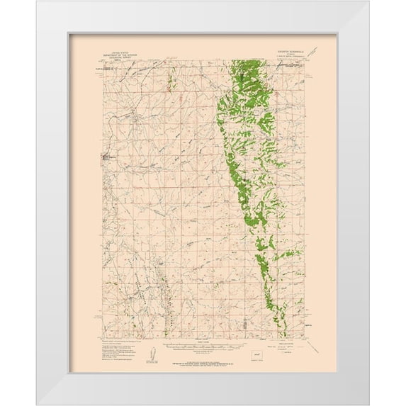 USGS 15x18 White Modern Wood Framed Museum Art Print Titled - Edgerton Wyoming Quad - USGS 1959