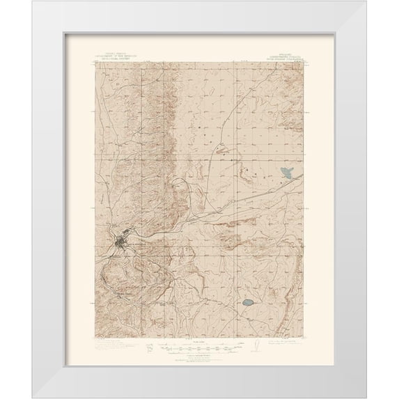 USGS 15x18 White Modern Wood Framed Museum Art Print Titled - Rock Springs Wyoming Quad - USGS 1910