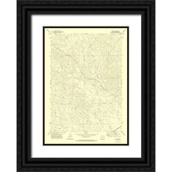 USGS 18x24 Black Ornate Wood Framed with Double Matting Museum Art Print Titled - Oriva Wyoming Quad - USGS 1971