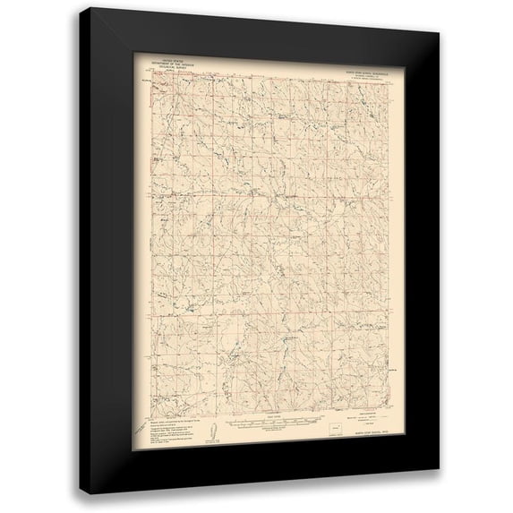 USGS 19x24 Black Modern Framed Museum Art Print Titled - North Star School Wyoming Quad - USGS 1959