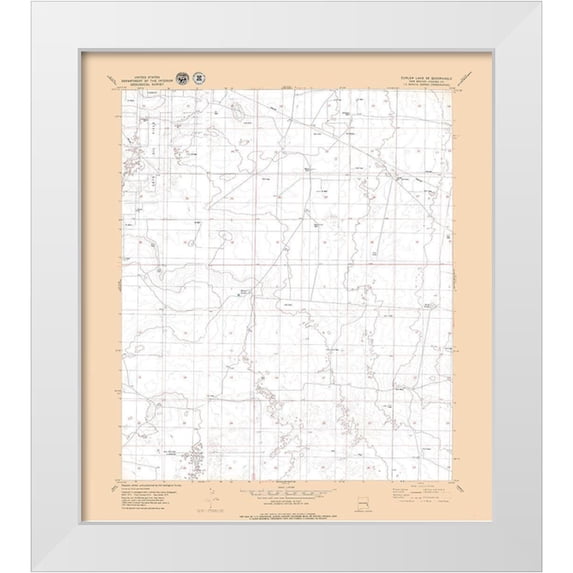 USGS 20x22 White Modern Wood Framed Museum Art Print Titled - Curlew Lake New Mexico Quad - USGS 1979