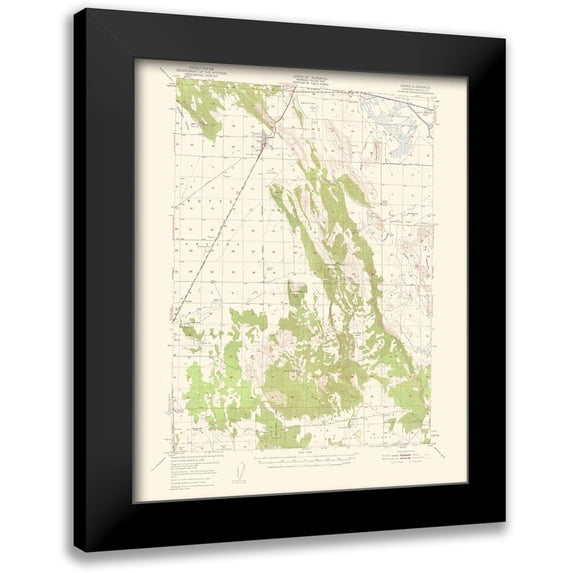 USGS 20x24 Black Modern Framed Museum Art Print Titled - Dorris California Quad - USGS 1950