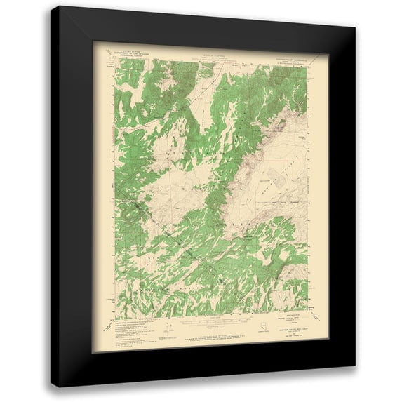 USGS 20x24 Black Modern Framed Museum Art Print Titled - Huntoon Valley Nevada California Quad - USGS 1958