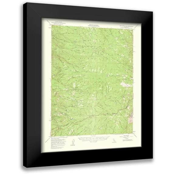USGS 20x24 Black Modern Framed Museum Art Print Titled - Leek Spring Hill California Quad - USGS 1962