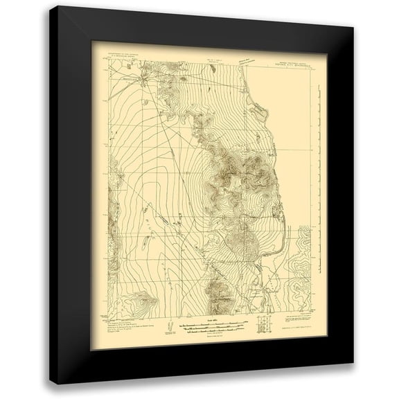 USGS 20x24 Black Modern Framed Museum Art Print Titled - Mohave City Nevada California Arizona Quad