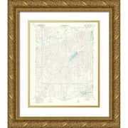 USGS 20x24 Gold Ornate Wood Framed with Double Matting Museum Art Print Titled - Hackberry Creek Texas Quad - USGS 1969