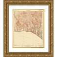 thumbnail image 1 of USGS 20x24 Gold Ornate Wood Framed with Double Matting Museum Art Print Titled - Topanga Canyon California Quad - USGS 1928, 1 of 4