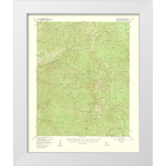 USGS 20x24 White Modern Wood Framed Museum Art Print Titled - Camp Nelson California Quad - USGS 1962