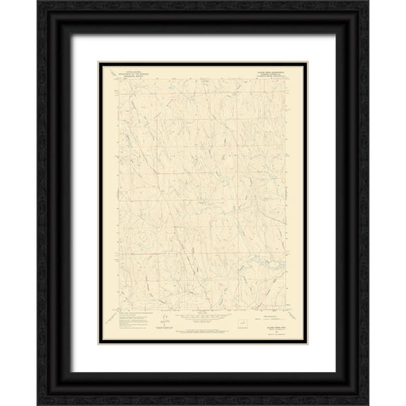 USGS 24x32 Black Ornate Wood Framed with Double Matting Museum Art Print Titled - Elaine Draw Wyoming Quad - USGS 1961