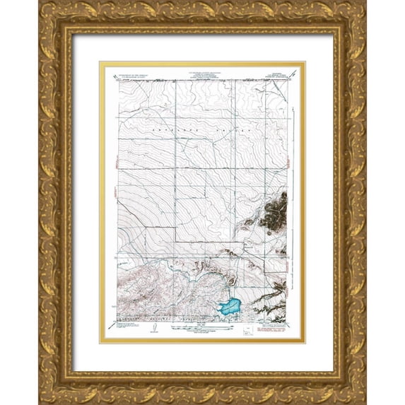 USGS 24x32 Gold Ornate Wood Framed with Double Matting Museum Art Print Titled - Fairmont California Quad - USGS 1937