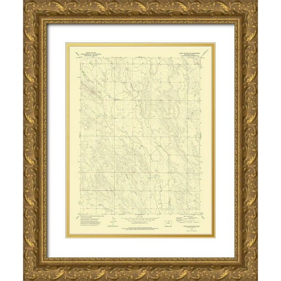 USGS 25x32 Gold Ornate Wood Framed with Double Matting Museum Art Print Titled - Chalk Bluffs SW Colorado Quad - USGS 1972