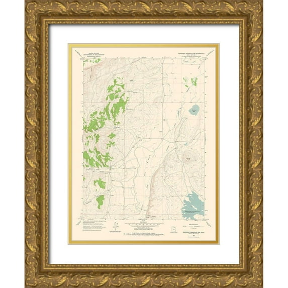 USGS 25x32 Gold Ornate Wood Framed with Double Matting Museum Art Print Titled - North West Neponset Reservoir Utah Quad - USGS