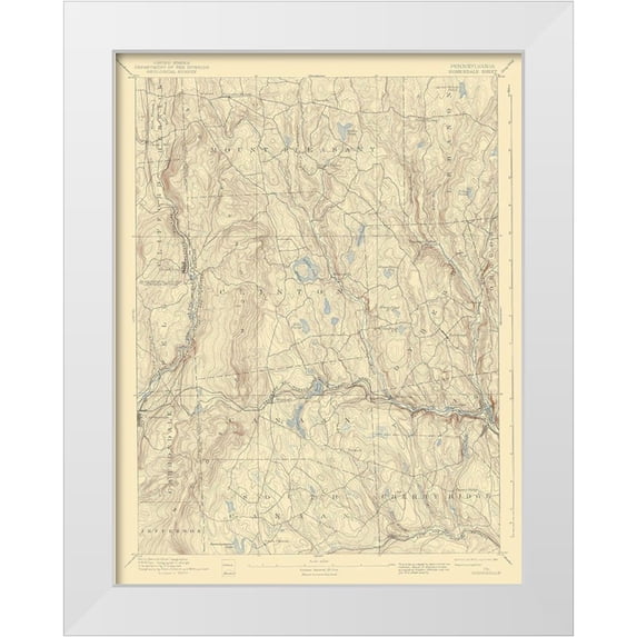 USGS 25x32 White Modern Wood Framed Museum Art Print Titled - Honesdale Pennsylvania Quad - USGS 1892