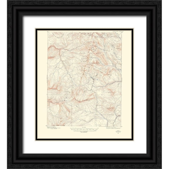 USGS 26x29 Black Ornate Wood Framed with Double Matting Museum Art Print Titled - Anthracite Colorado Sheet - USGS 1956