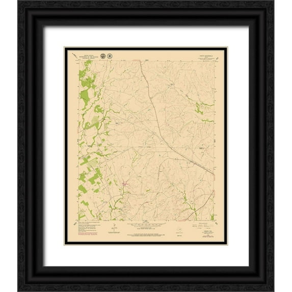 USGS 26x31 Black Ornate Wood Framed with Double Matting Museum Art Print Titled - Chapin Texas Quad - USGS 1979