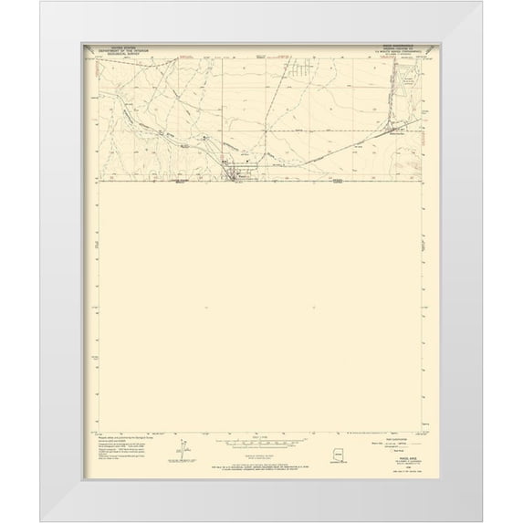 USGS 26x31 White Modern Wood Framed Museum Art Print Titled - Naco Arizona Quad - USGS 1958