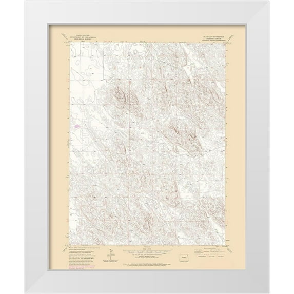 USGS 26x31 White Modern Wood Framed Museum Art Print Titled - Old Baldy Colorado Quad - USGS 1971