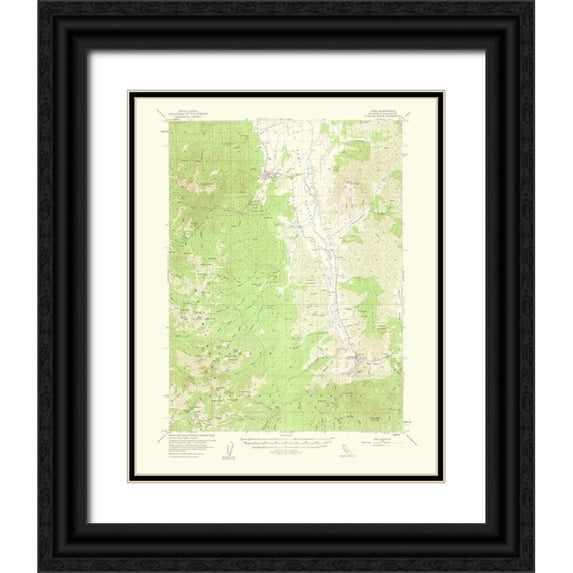 USGS 26x32 Black Ornate Wood Framed with Double Matting Museum Art Print Titled - Etna California Quad - USGS 1963