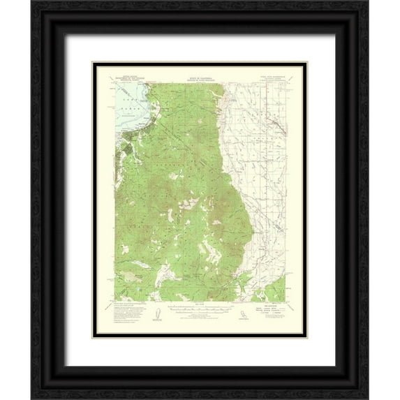 USGS 26x32 Black Ornate Wood Framed with Double Matting Museum Art Print Titled - Freel Peak California Quad - USGS 1961