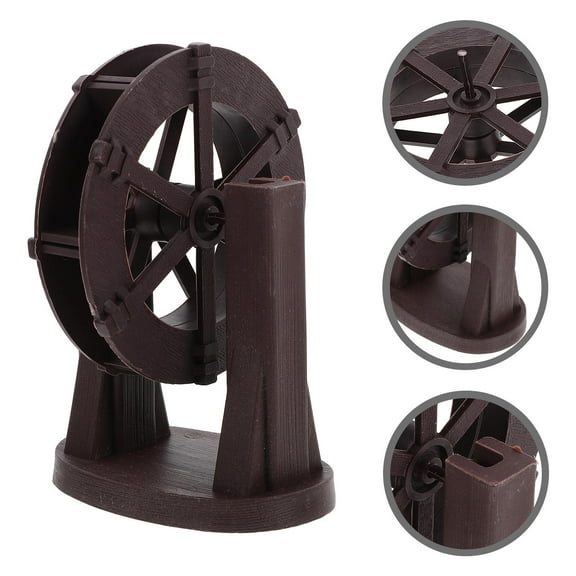 USHOBE 1 Set Mini Water Wheel Fountain for Outdoor Garden Plastic and Steel Round Shape Decorative