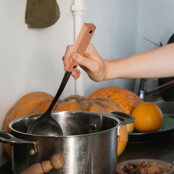 USHOBE 1 Set Spatula Handle Replacement in Khaki Wooden for Multipurpose Kitchen Utensils