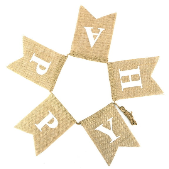 USHOBE Easter Bunny Decorations Light Brown Burlap Happy Easter Gar for Indoor Outdoor Use