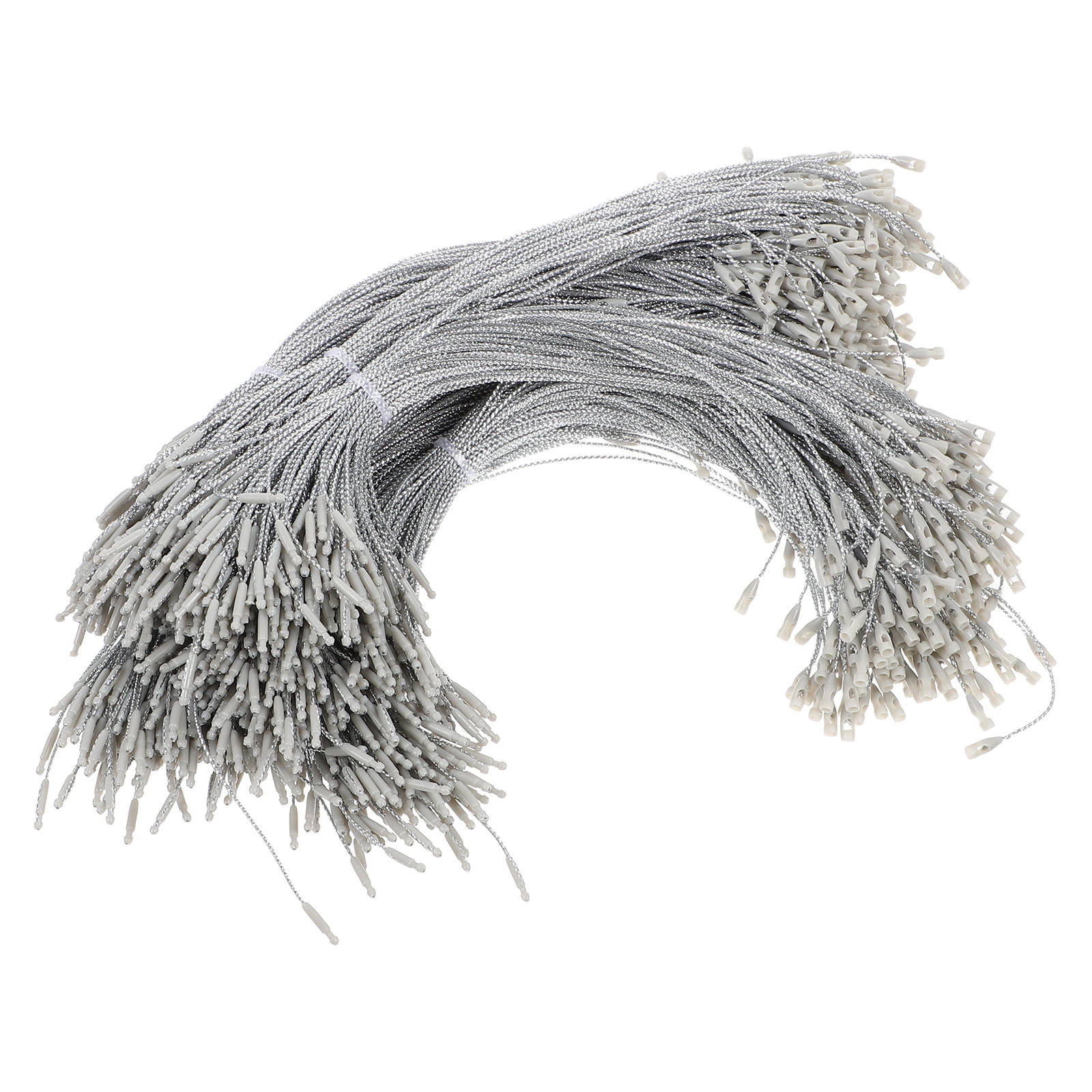 Price Tag Rope Loop USHOBE Retail Tags Snaps Snap Locking Strings Silver Polyester 1000Pcs ...