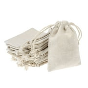 USHOBE Reusable Beige Linen Bags for Small Items and Home Decor 10Pcs
