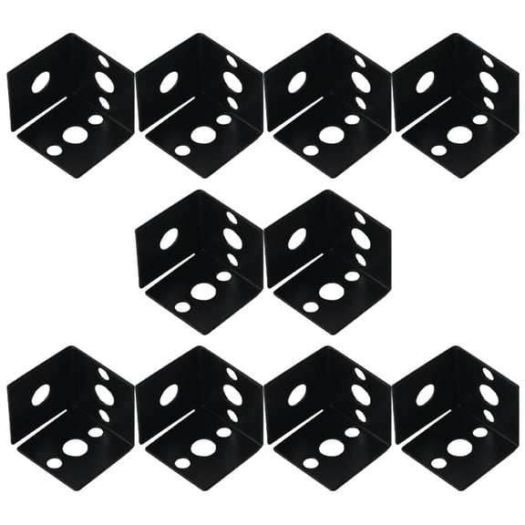 USHOBE 10Pcs Black Corner Braces Iron Shelf Support Brackets Strong Right Angle Wall Brackets