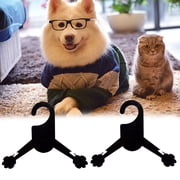 USHOBE 10Pcs Black Plastic Paw Shape Clothes Hangers for Pet Dog and Cat Apparel