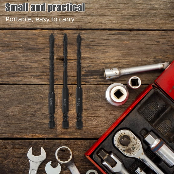 USHOBE 10pcs Black Alloy Cross Drill Bit Set for Concrete and Wood, Hard