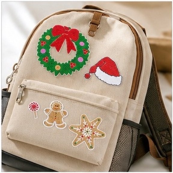 USHOBE 10pcs Christmas Theme Sequin Embroidered Patch for Shoes and Jeans