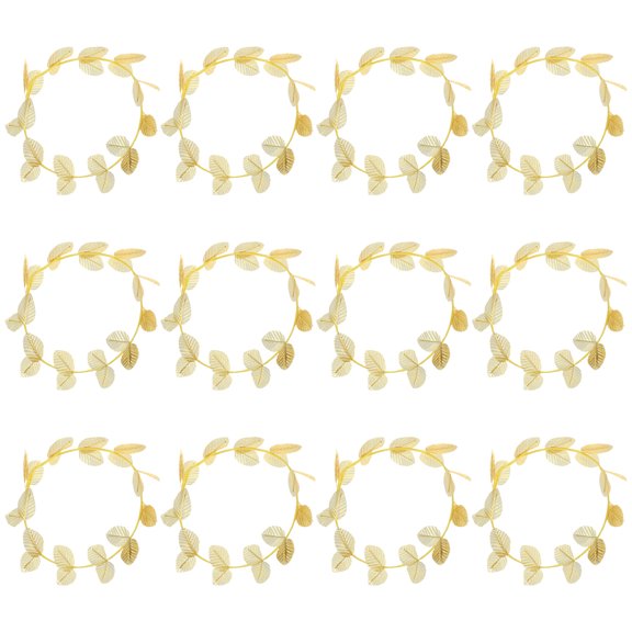USHOBE 12Pcs Leaf Hairband Golden Decorative Headbands for Women Cosplay