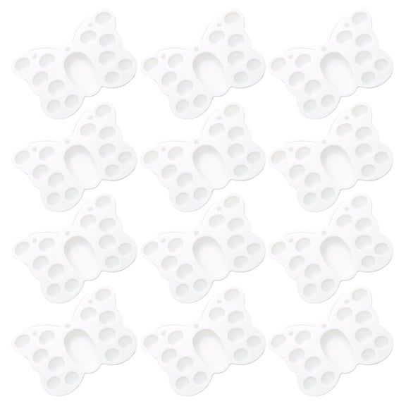 USHOBE 12Pcs Color Mixing Tray Butterfly Shaped for Multiple Colors and Storage