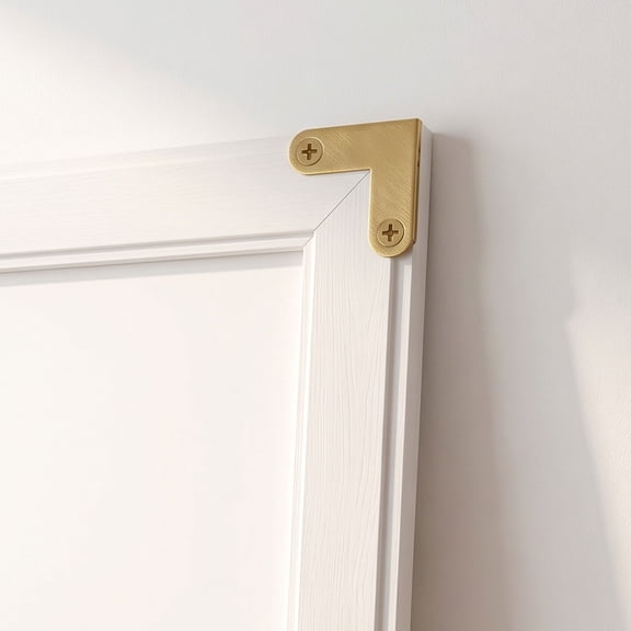 USHOBE 12pcs Copper Right Angle Bracket for Drawer Corners and Mirrors