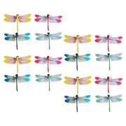 USHOBE 16Pcs Removable Dragonfly Model Decors with Fine Craftwork for Creative Curtain Props