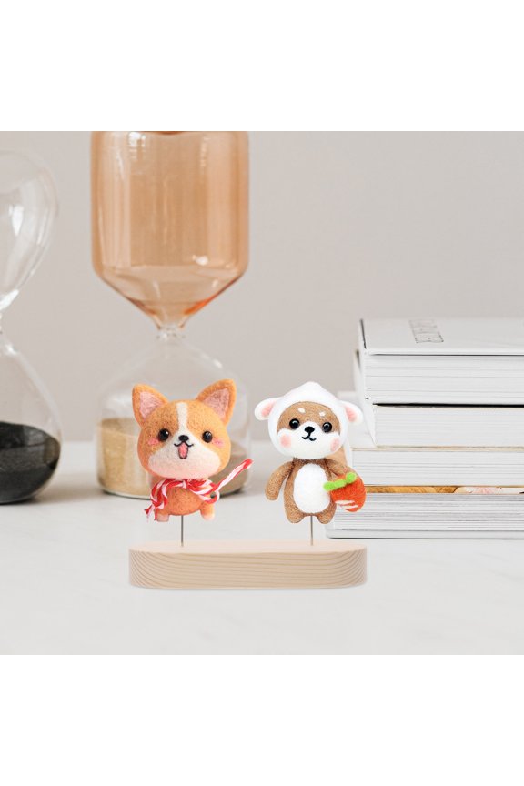 1-Pack Stainless Steel and Wood Figurine Display Stand for Crafting, Collectibles, and Decorative Purposes