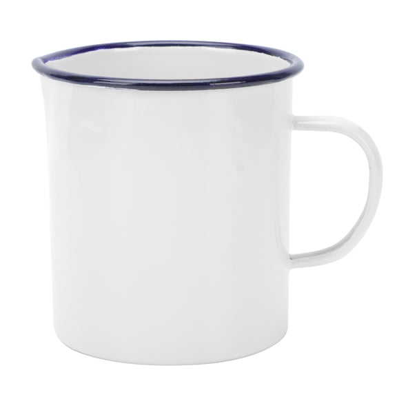 USHOBE 1Pc Multi Functional Enamel Mug with Large Volume and Graduated Scale White