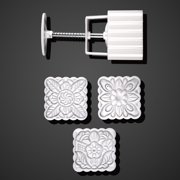 USHOBE 1Pc Kitchen Moon Cake Mould White Food Grade with Multiple Stamp Designs